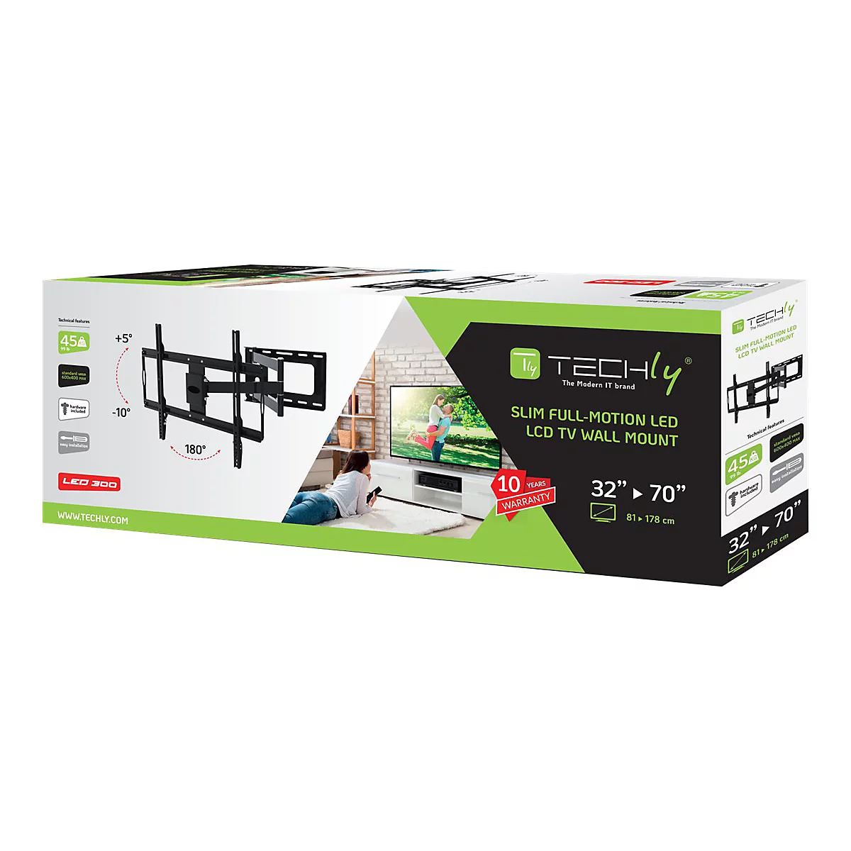 TECHly ICA-PLB 23M - Klammer - Slim - für LCD TV - Schwarz