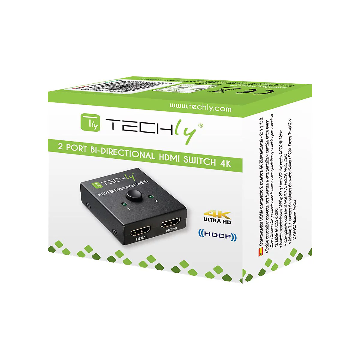 TECHly - Video/Audio-Schalter - 2 Anschlüsse