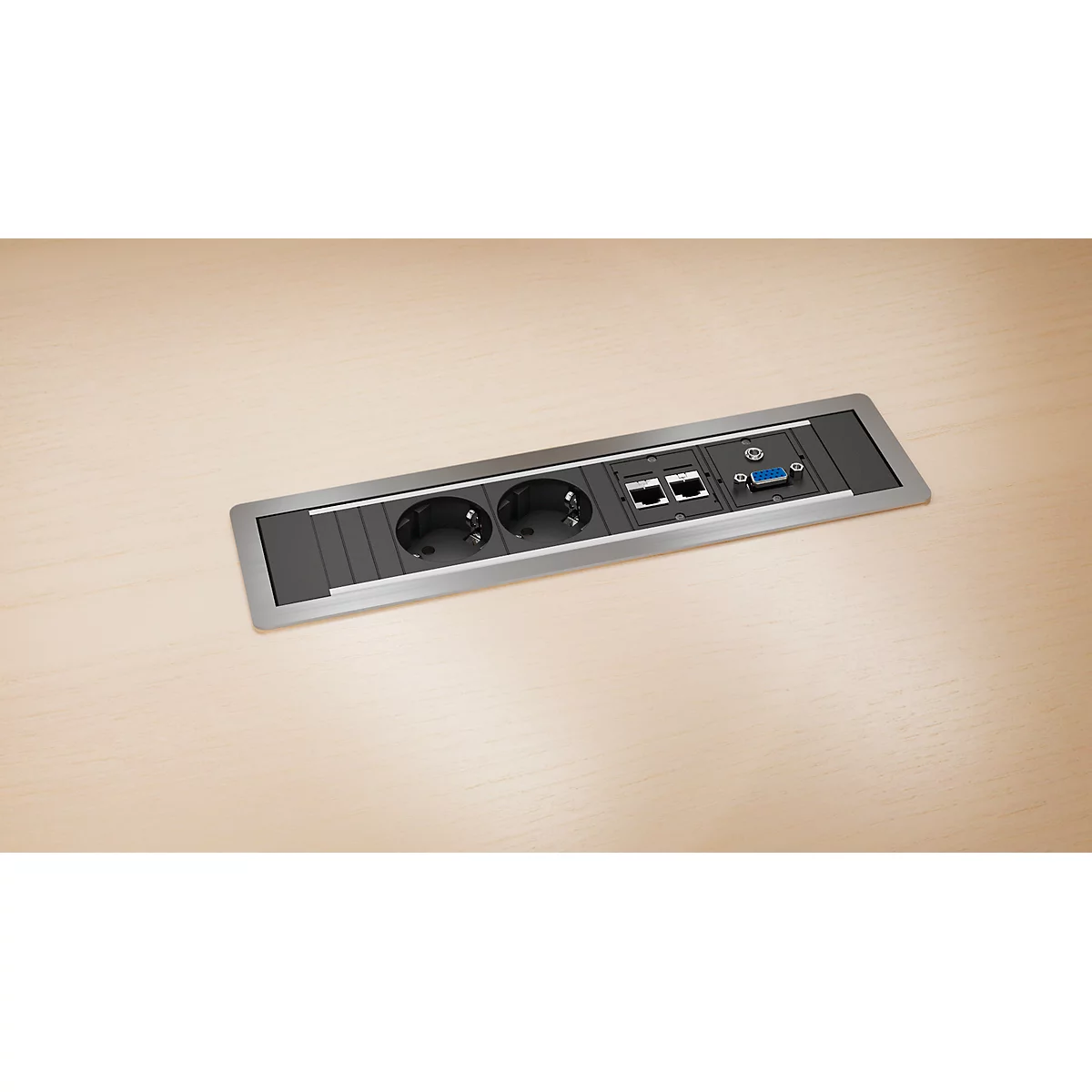 Technikeinsatz Power Frame zum Einlassen in Tischplatten