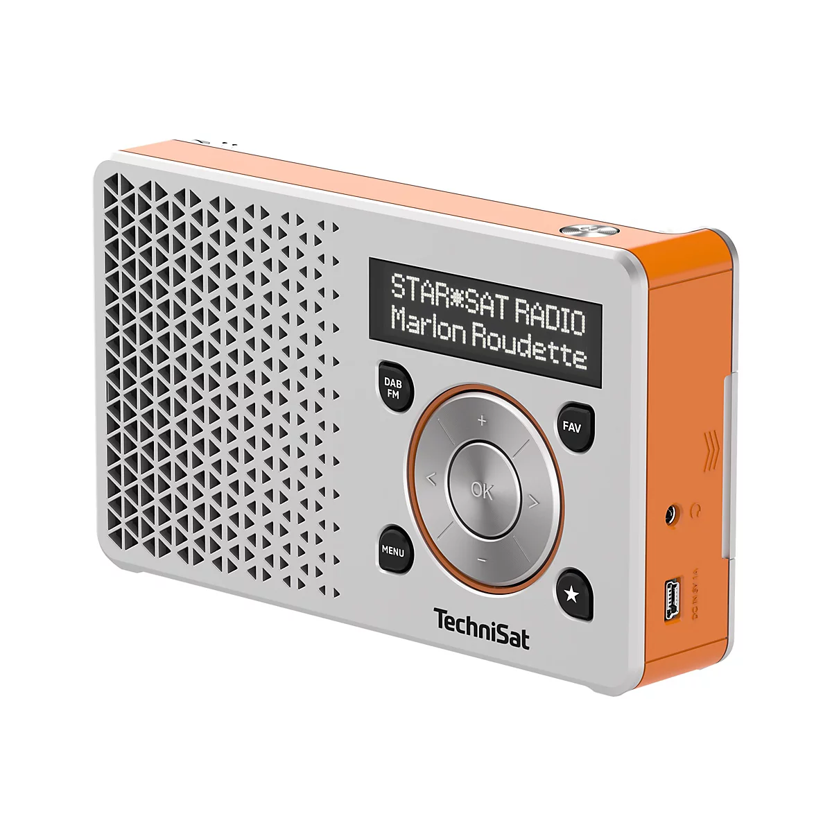 TechniSat DigitRadio 1 - Tragbares DAB-Radio - 1 Watt - Silber, orange