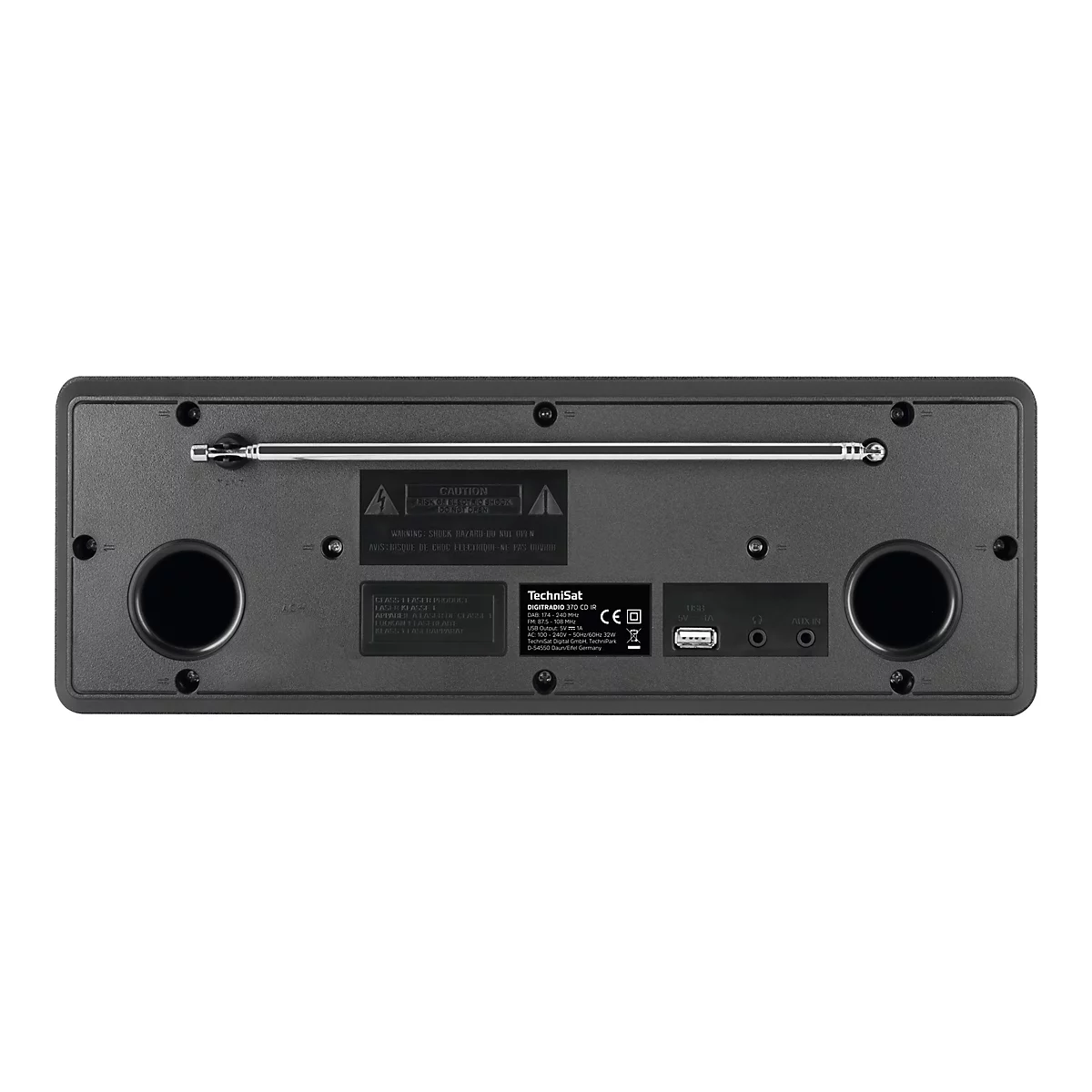 TechniSat DigitRadio 370 CD IR - Audiosystem - 2 x 5 Watt - Schwarz