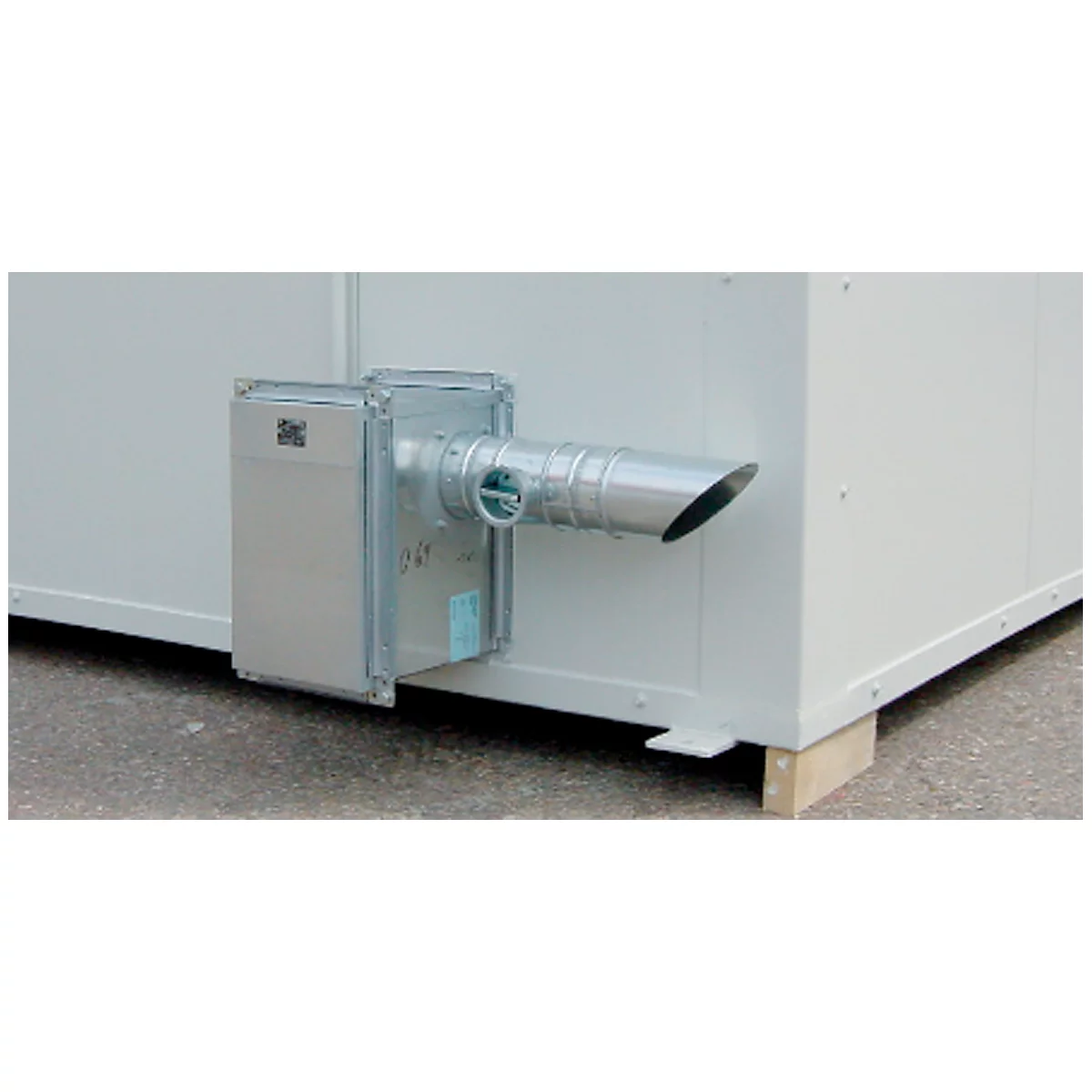 Technische ventilatie voor F-SAFE container voor gevaarlijke stoffen F90, explosieveilig, IP 55, tot 5-voudige luchtverversing