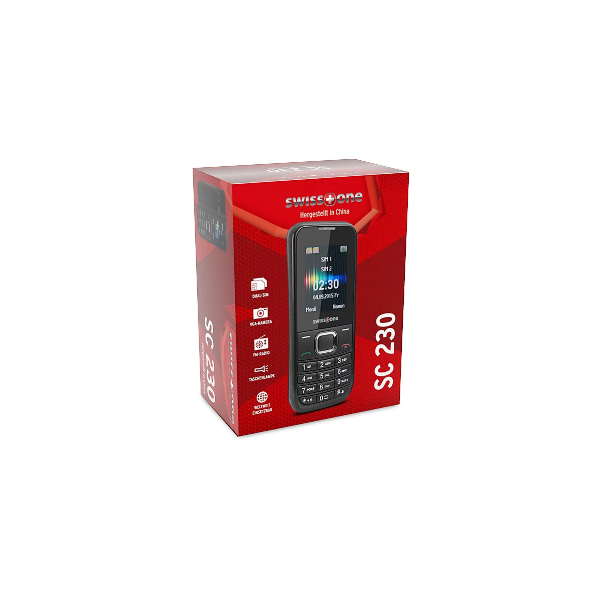 Téléphone mobile SC 230 Swisstone, téléphone mobile GSM, fonction double SIM