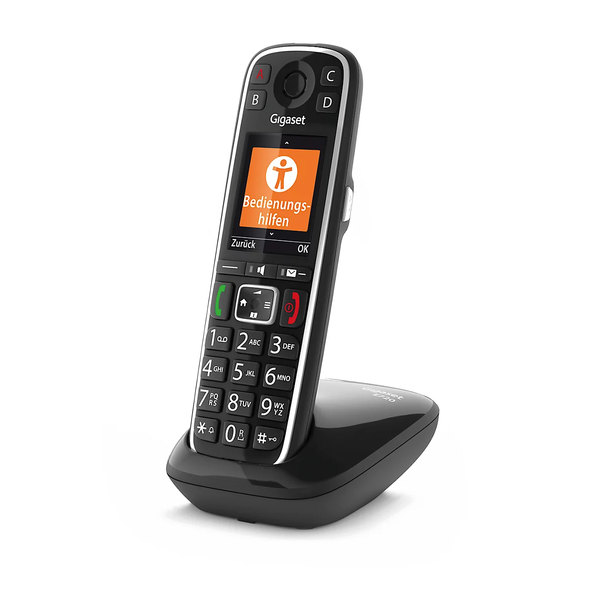 Téléphone sans fil Gigaset E720, analogique &amp; Bluetooth, Répertoire téléphonique, écran couleur 2.2', portée jusqu'à 50/300 m, autonomie en conversation jusqu'à 14 h noir