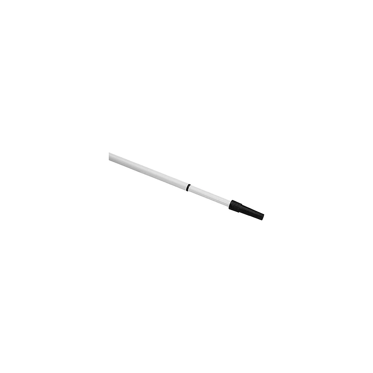 White, telescopic pole with black end.