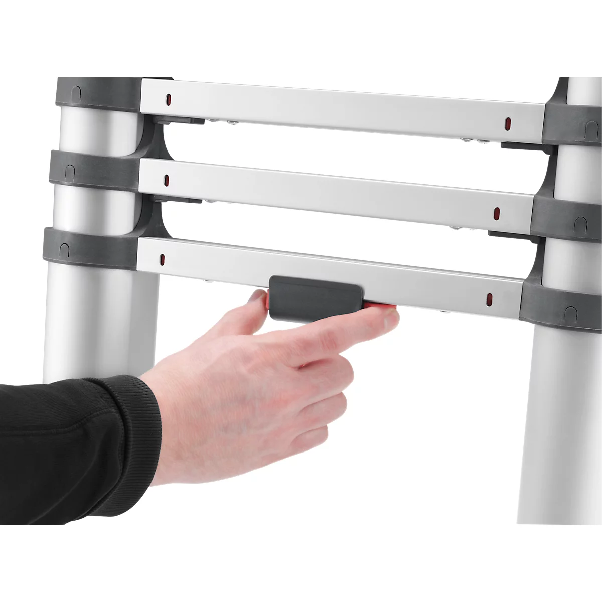 Telescopische ladder Hailo FlexLine, EN 131-6, in hoogte verstelbaar, met 1 hand ontgrendelbaar, tot 150 kg, div. varianten