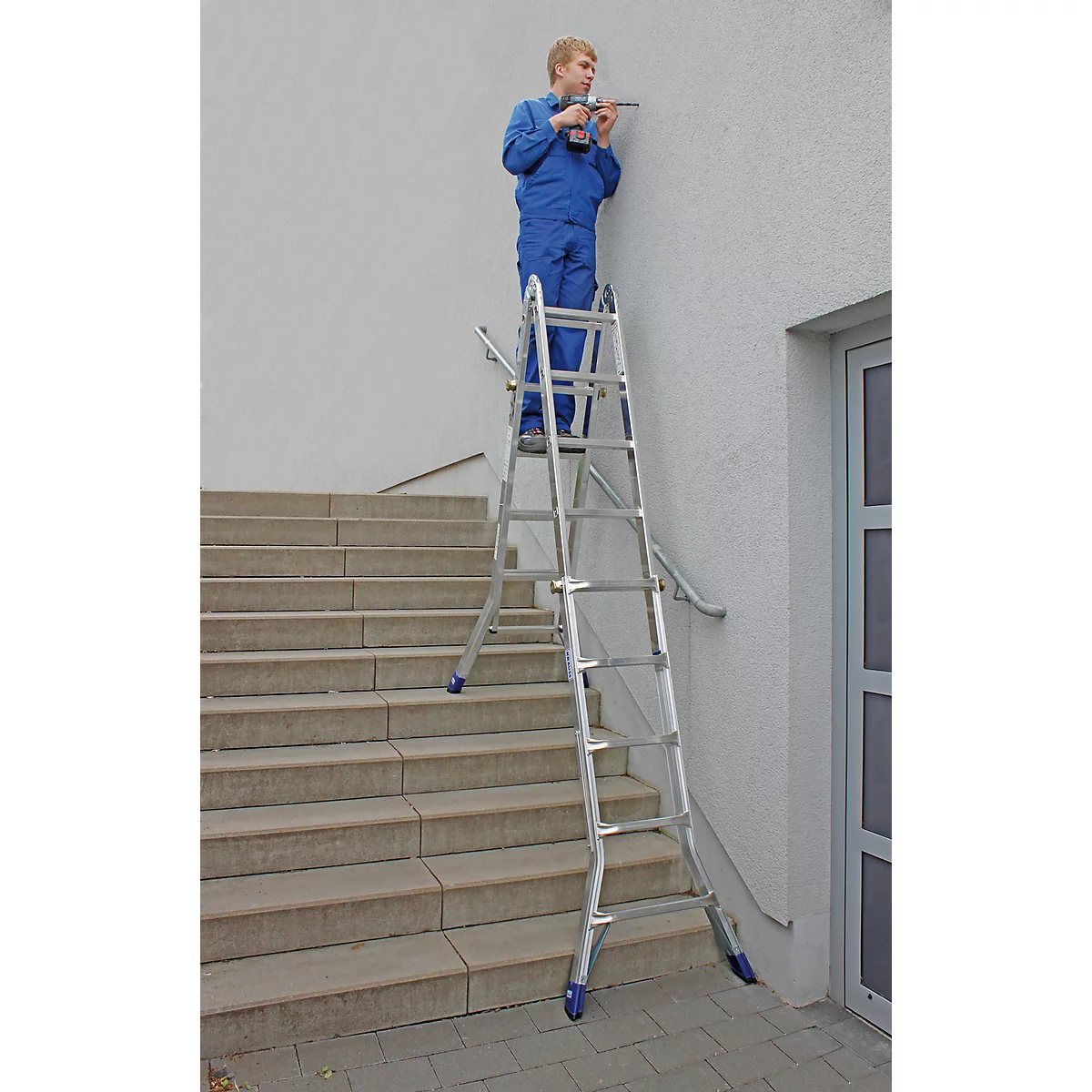 Telescopische ladder met scharnieren, 4 x 5 sporten