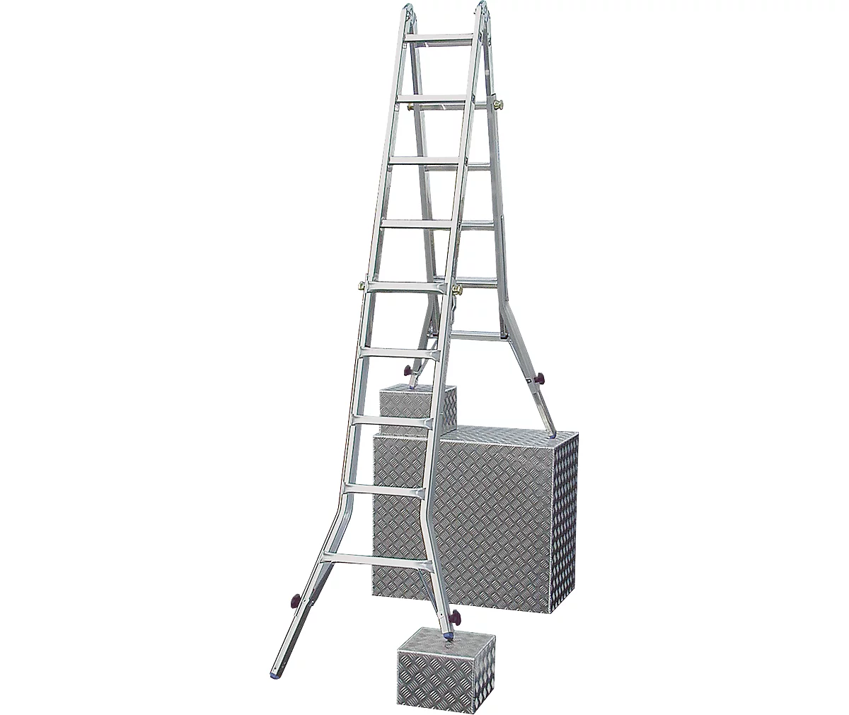 Telescopische ladder met scharnieren, met 4 x 5 sporten