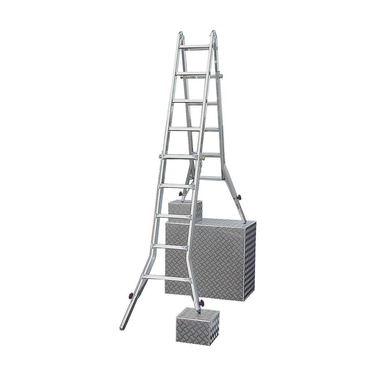 Telescopische ladder met scharnieren, met 4 x 5 sporten