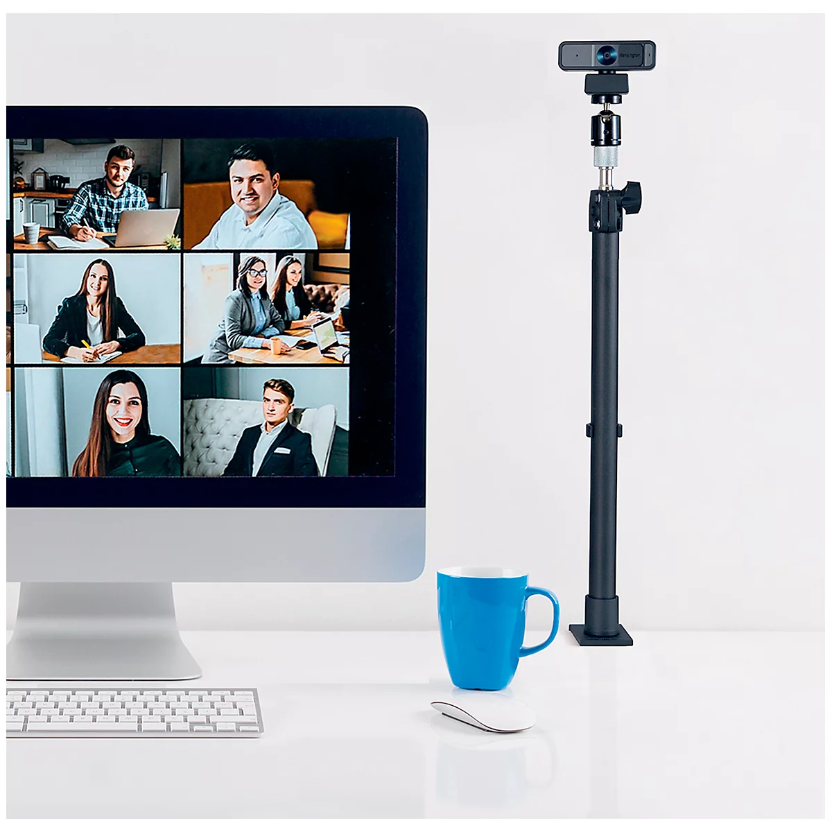 Teleskophalterung Kensington A1000, C-Klemme, für Mikrofone/Webcams/Beleuchtungssysteme, höhenverstellbar, schwenkbar, schwarz