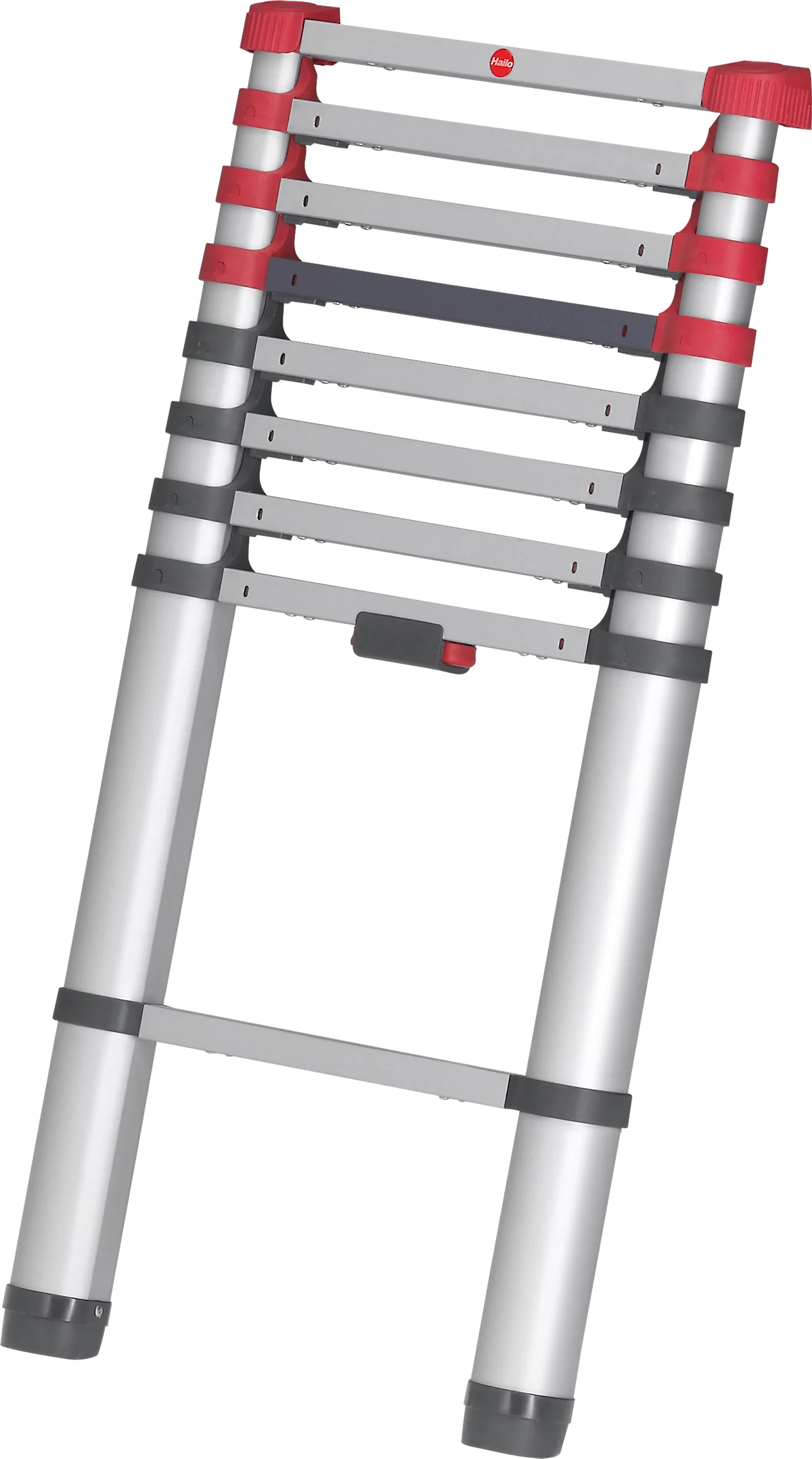 Teleskopleiter Hailo T80 FlexLine, EN 131-6, höhenverstellbar, Einhand-Entriegelung, bis 150 kg, 9 Sprossen