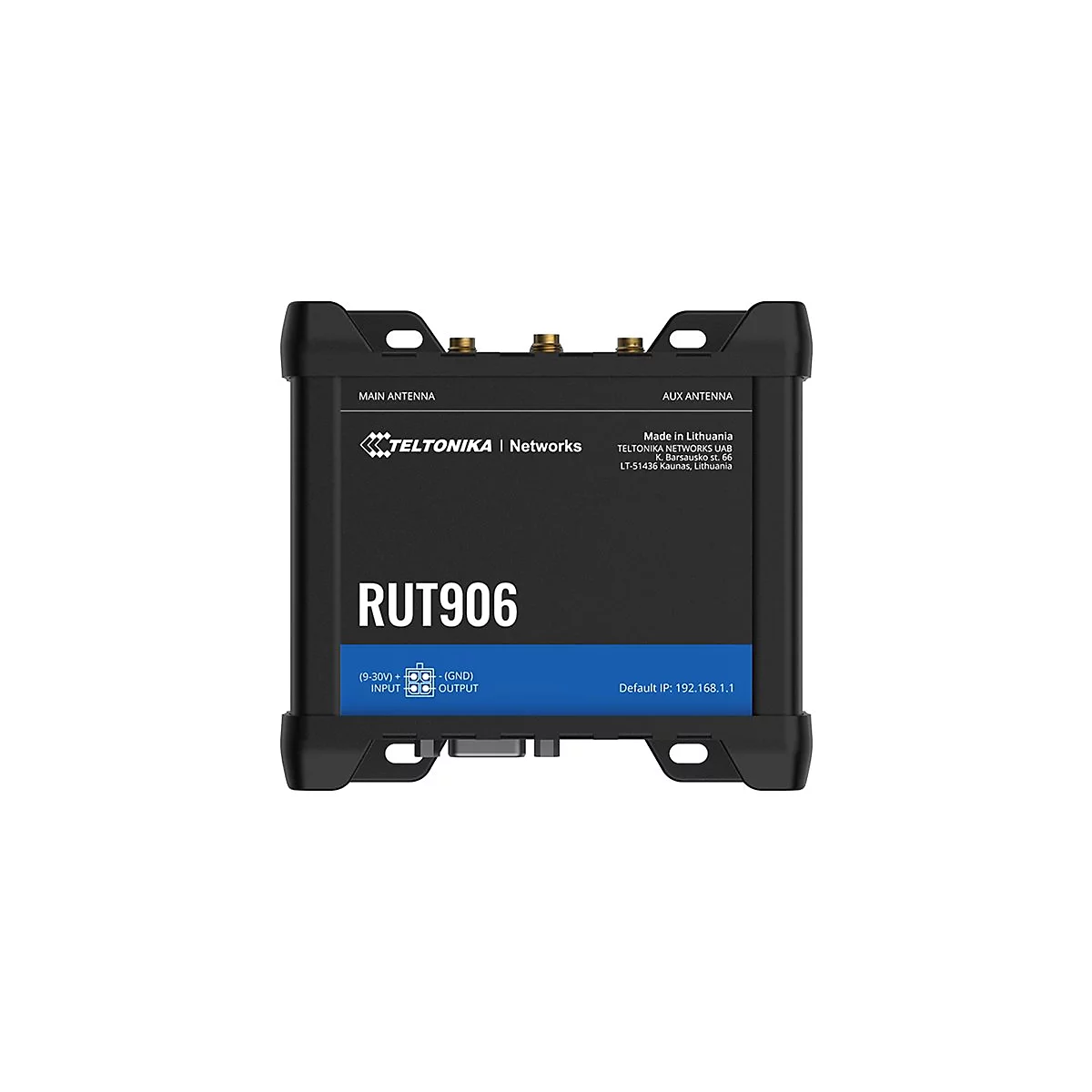 Teltonika RUT906 - Wireless Router - WWAN 3-Port-Switch - RS-232, RS-485 2,4 GHz - 4G, 2G, 3G - an DIN-Schiene montierbar
