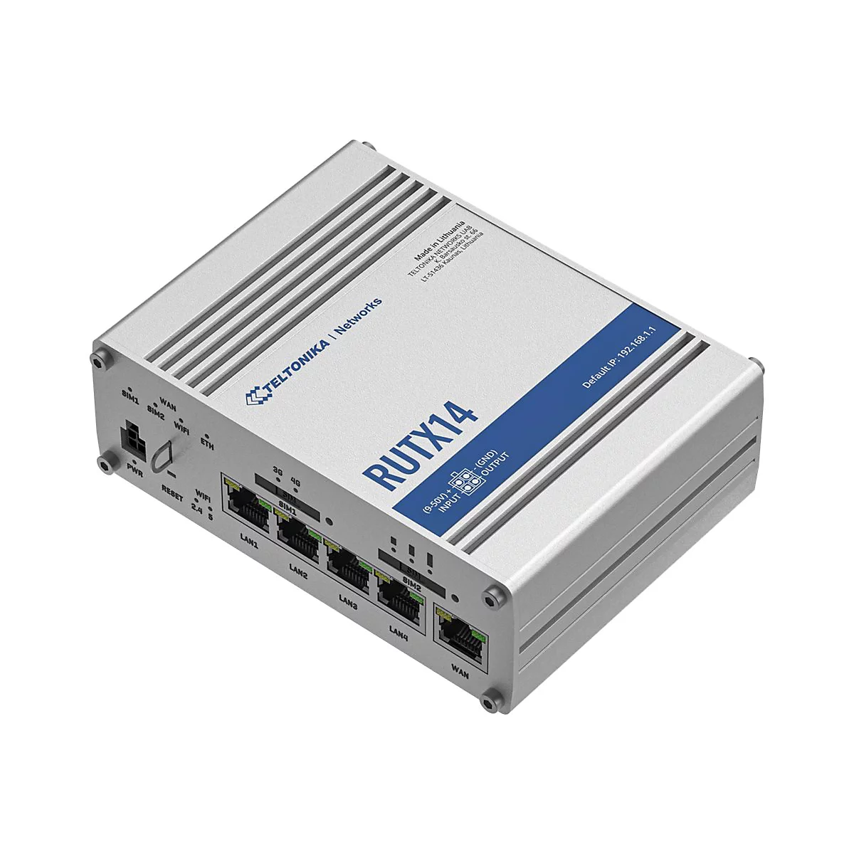 Teltonika RUTX14 - Wireless Router - WWAN 5-Port-Switch - 1GbE - Wi-Fi 5 - Dual-Band