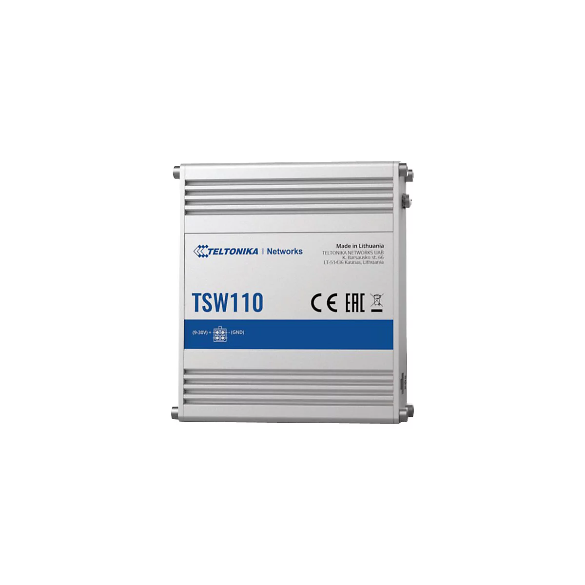 Teltonika TSW110 - Switch - unmanaged - 5 x 10/100/1000 - an DIN-Schiene montierbar, oberflächenmontierbar - Passives PoE