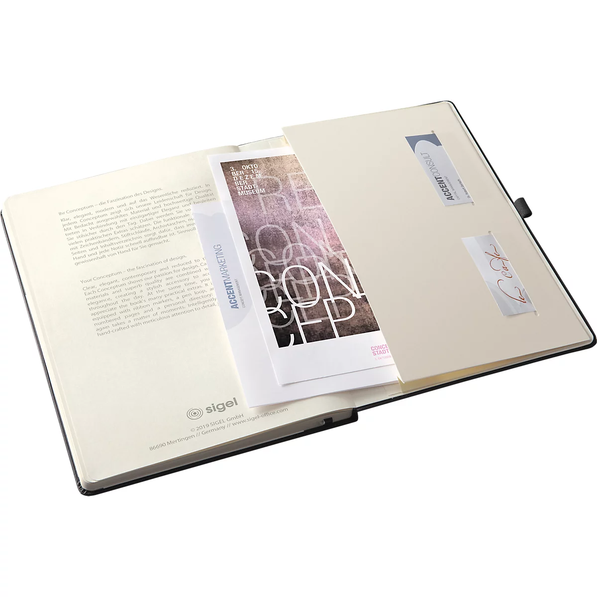 Terminplaner Sigel Conceptum 2026 C2604, A4+, 480 Seiten, 1 Jahr, 1 Seite für je 1 Tag, PEFC®-Papier/Kunststoff, schwarz