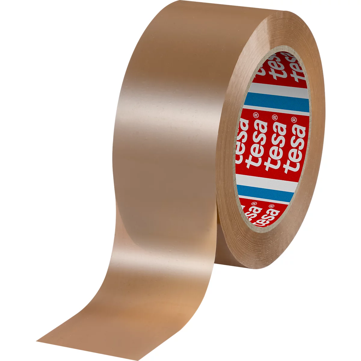 tesa® 60418 PET-Packband, 60 % Recyclinganteil, 36 µm, für manuelle & automatische Anwendung, braun