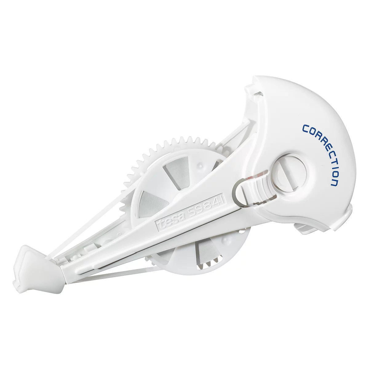 White correction tape roller with gear and 'CORRECTION' label.