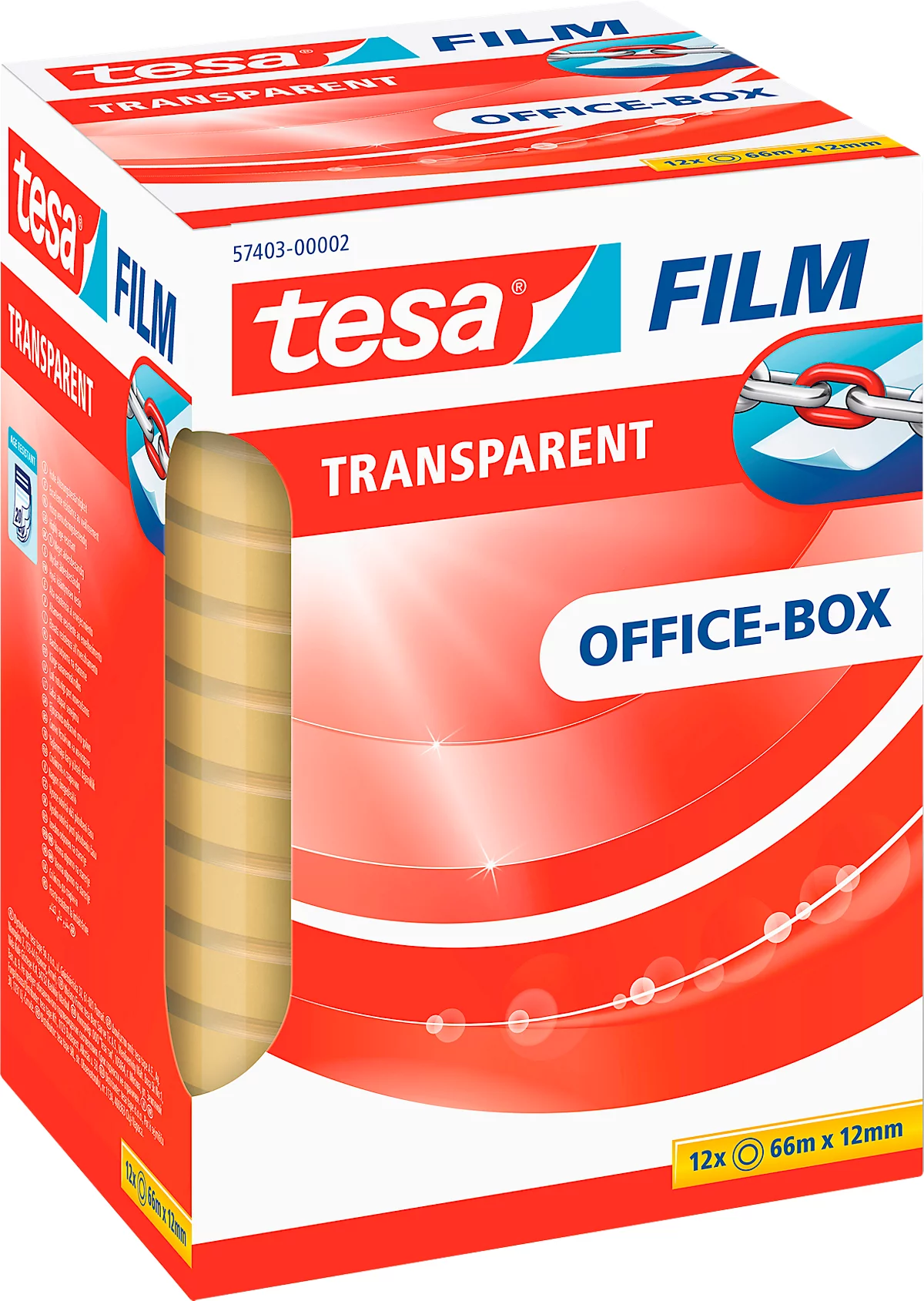 tesa® Film, ø 76 mm, 66 m x 12 mm, transparent