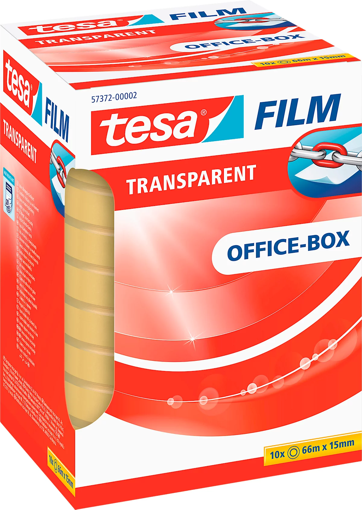 tesa® Film, ø 76 mm, 66 m x 15 mm, transparent