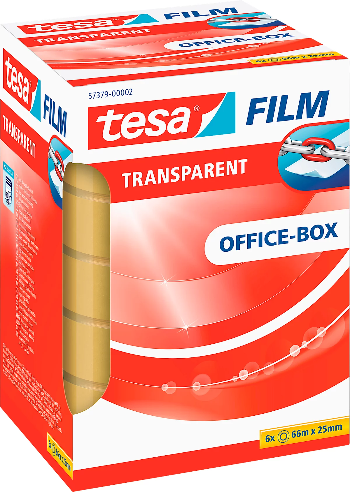 tesa® Film, ø 76 mm, 66 m x 25 mm, transparent