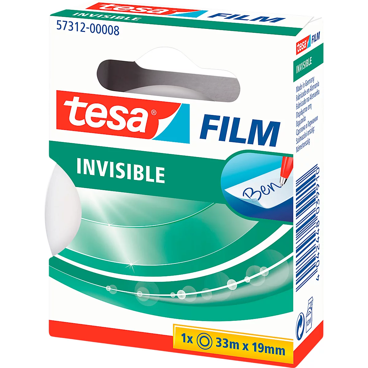 TESA Film, matt/unsichtbar, 33 m x 19 mm, 10 Rollen