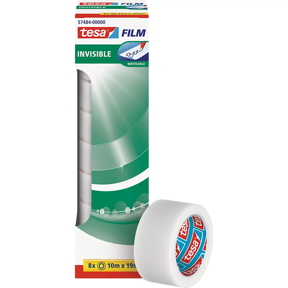 TESA-folie, mat/onzichtbaar, 10 m x 19 mm, 8 rollen