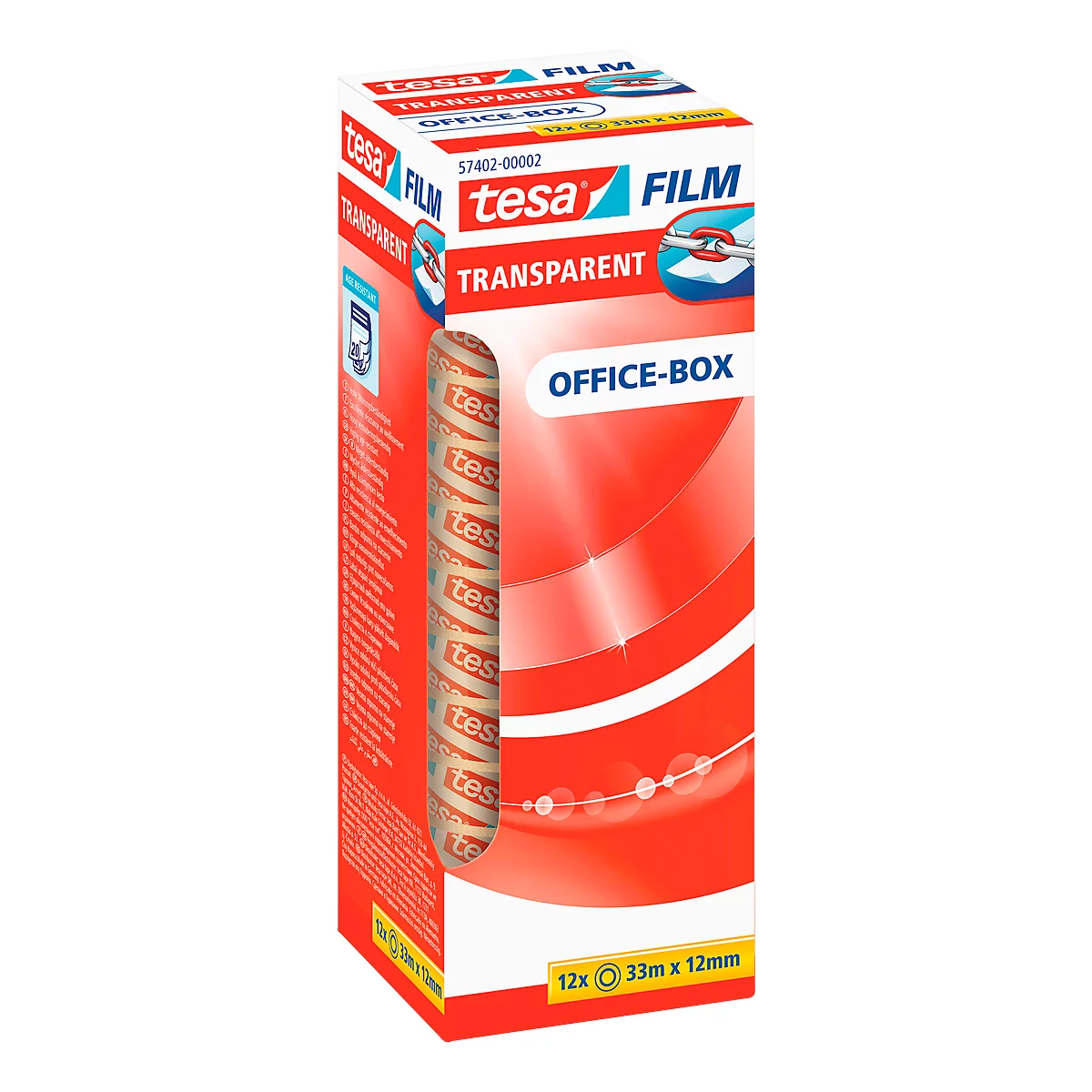 TESA® Klebefilm, ø 26 mm, 33 m x 12 mm, transparent