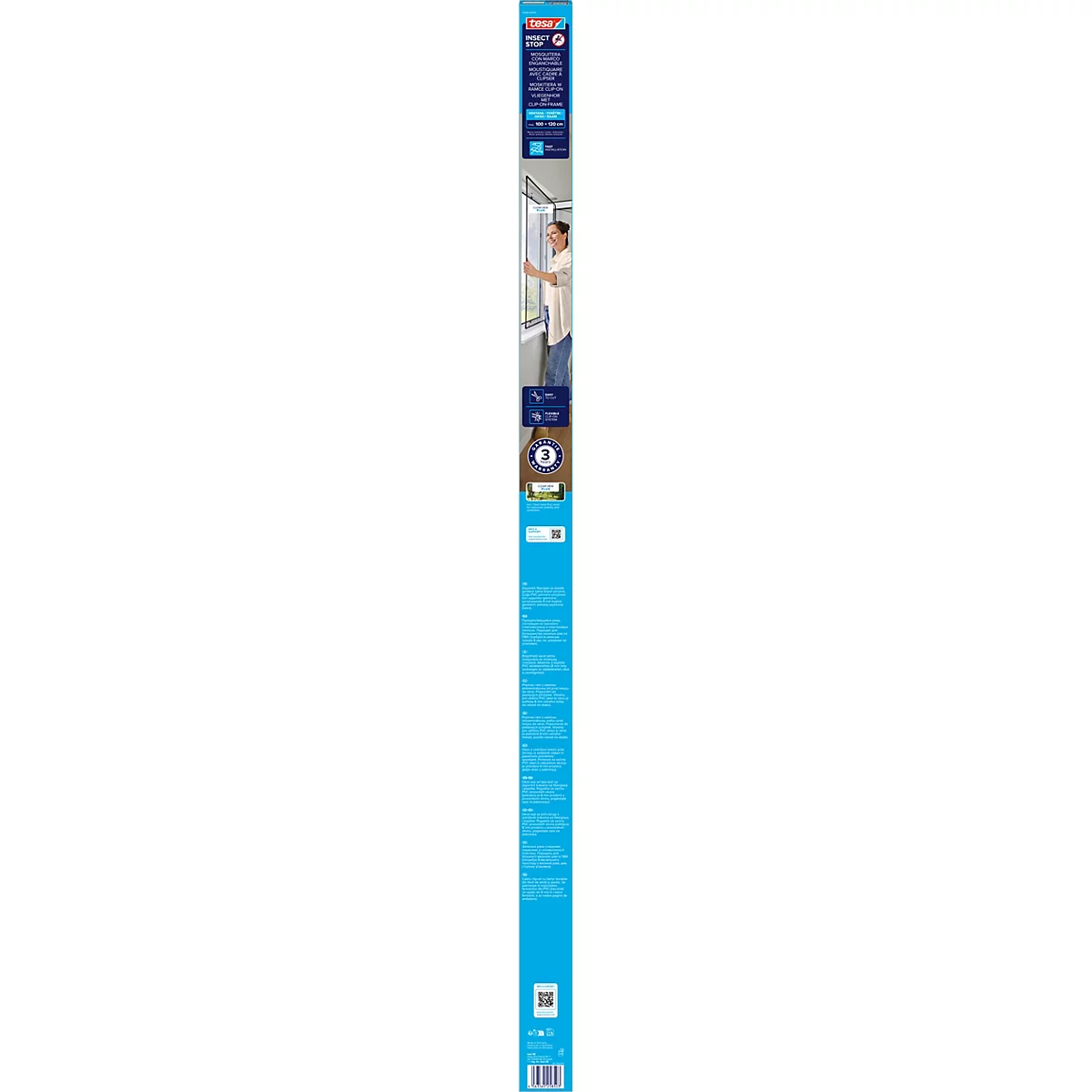 Une personne est assise à un bureau, travaillant sur un ordinateur portable. La zone supérieure affiche des panneaux d'information, la zone inférieure est bleue.