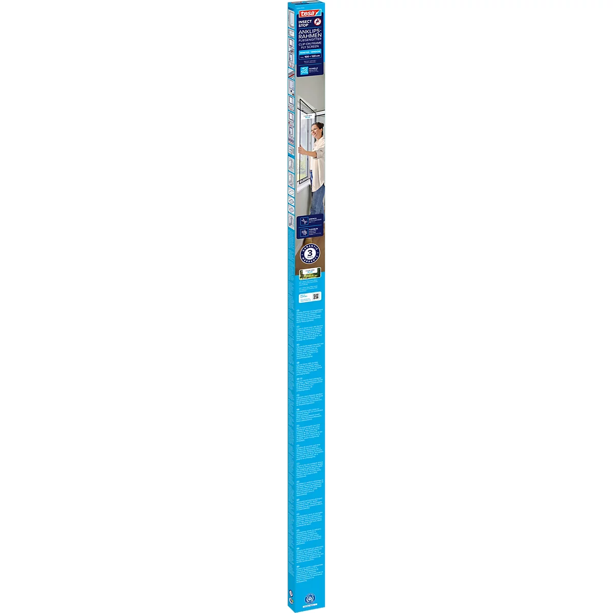 tesa® Moustiquaire INSECT STOP, à fixer sur le cadre de la fenêtre, L 1000 x l 1200 mm, anthracite-transparent