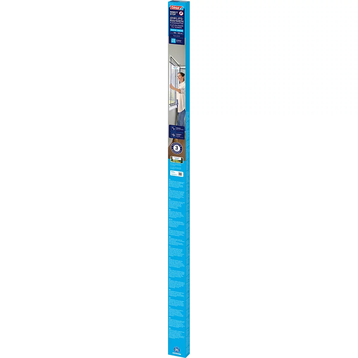 tesa® Moustiquaire INSECT STOP, à fixer sur le cadre de la fenêtre, L 1000 x l 1200 mm, anthracite-transparent