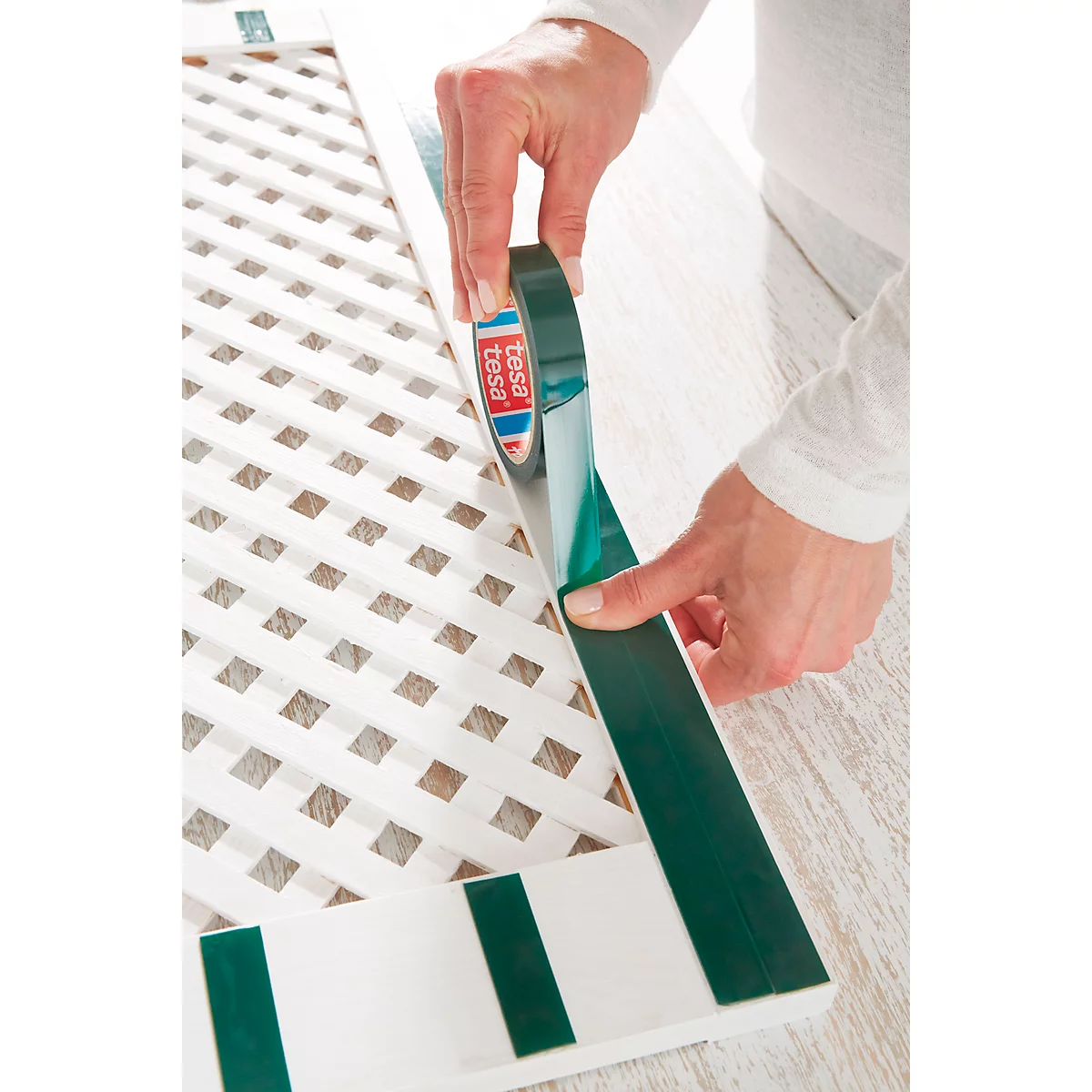 tesa® Powerbond® Cinta adhesiva para exteriores, de doble cara, para uso en exteriores, resistente a la intemperie, resistente a los rayos UV, L 5 m x A 19 mm, verde