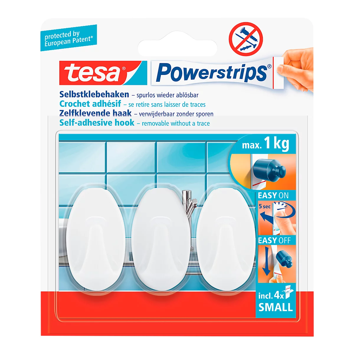 tesa Powerstrips Haken Small, oval