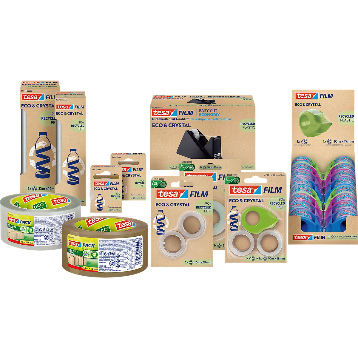 Tesa® Tischabroller, für Klebebänder bis B 19 mm x L 33 m, inkl. 1 Rolle tesafilm® eco & crystal
