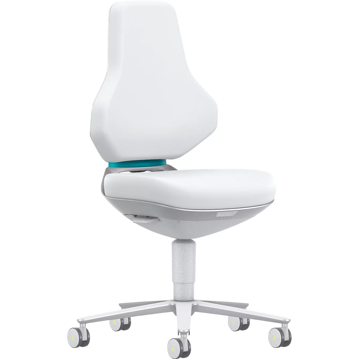 TEXON 2 cleanroom werkstoel Skintec gebroken wit, ESD- &amp; cleanroom conform, met wielen