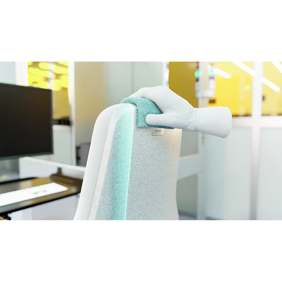 TEXON 2 cleanroom werkstoel Skintec gebroken wit, ESD- &amp; cleanroom conform, met wielen