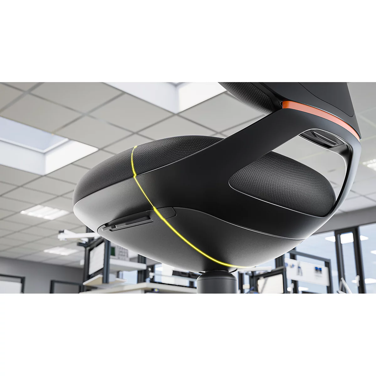 TEXON 2 ESD-Drehstuhl für sensible Elektronikbereiche, Stoff schwarz, mit Rollen
