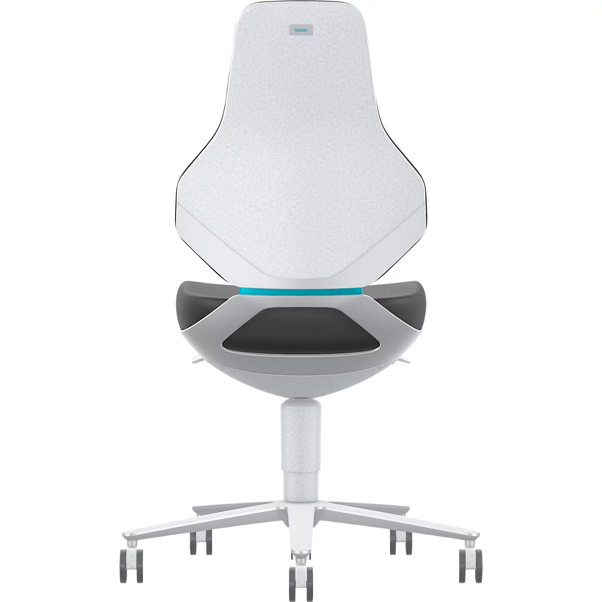 TEXON 2 Siège de travail pour salles blanches Skintec noir, conforme ESD &amp; salles blanches, avec roulettes