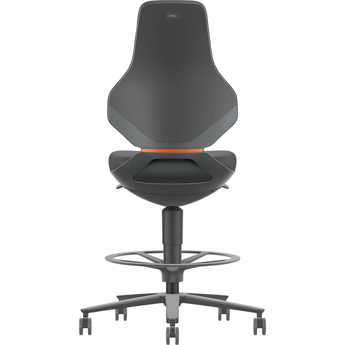 TEXON industrie- en laboratoriumdraaistoel met stoffen bekleding, ergonomisch, zithoogte 570-810 mm
