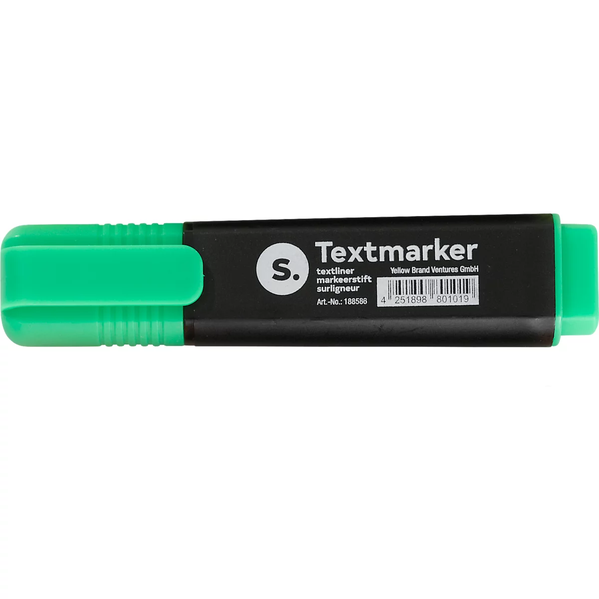 Textmarker S. mit Keilspitze, lichtbeständig, schnell trocknend, grün, 1 Stück