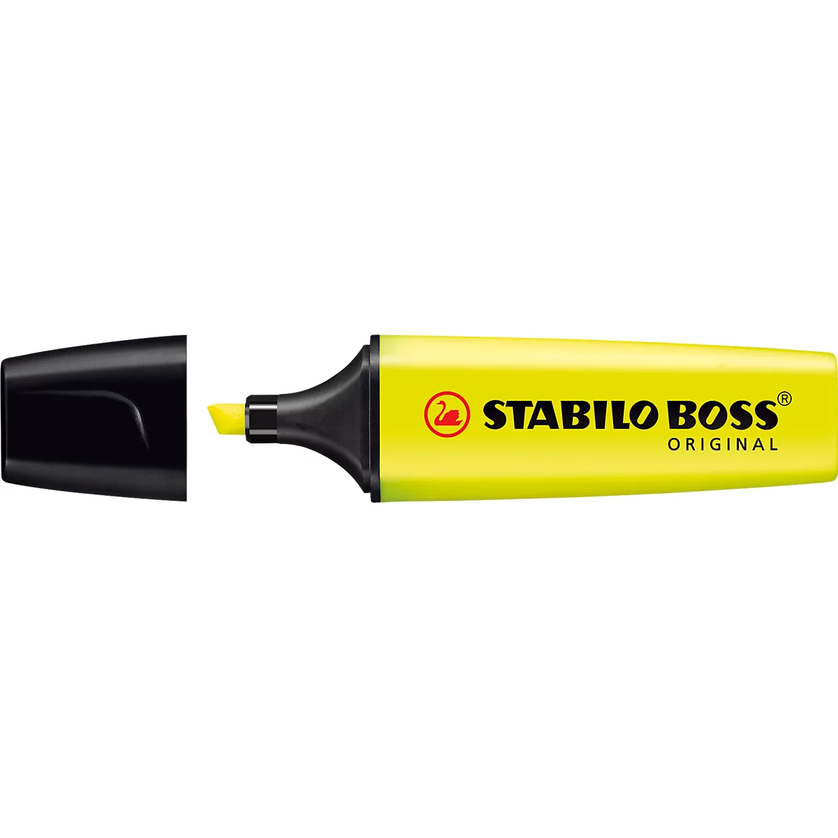 Textmarker STABILO® BOSS Original, Keilspitze, lichtbeständig, schnell trocknend, farbsortiert, 4 Stück