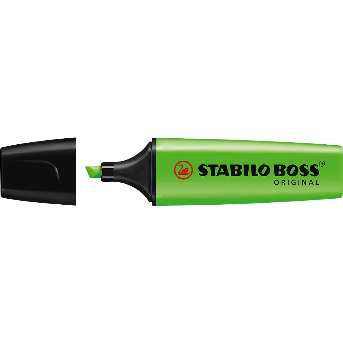 Textmarker STABILO® BOSS Original, Keilspitze, lichtbeständig, schnell trocknend, farbsortiert, 4 Stück