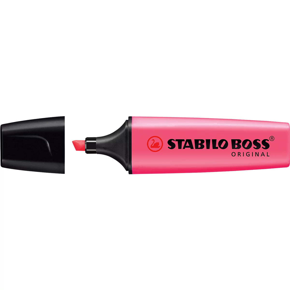 Textmarker STABILO® BOSS Original, Keilspitze, lichtbeständig, schnell trocknend, farbsortiert, 4 Stück