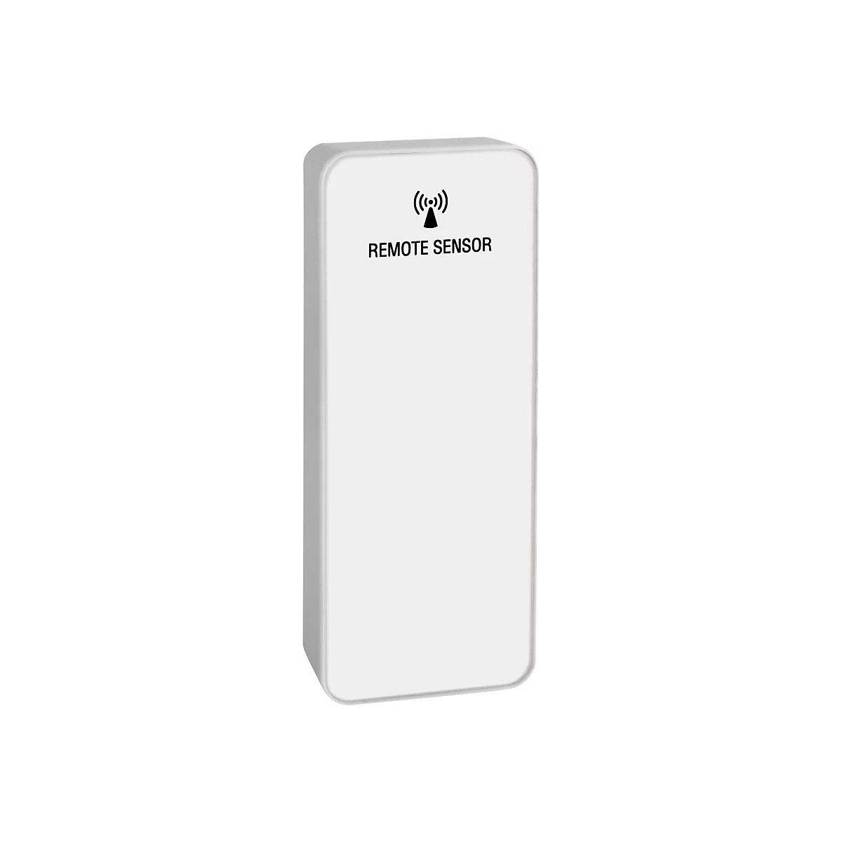 Rechteckiger, weißer Fernsensor mit Funksymbol und schwarzem Schriftzug REMOTE SENSOR.