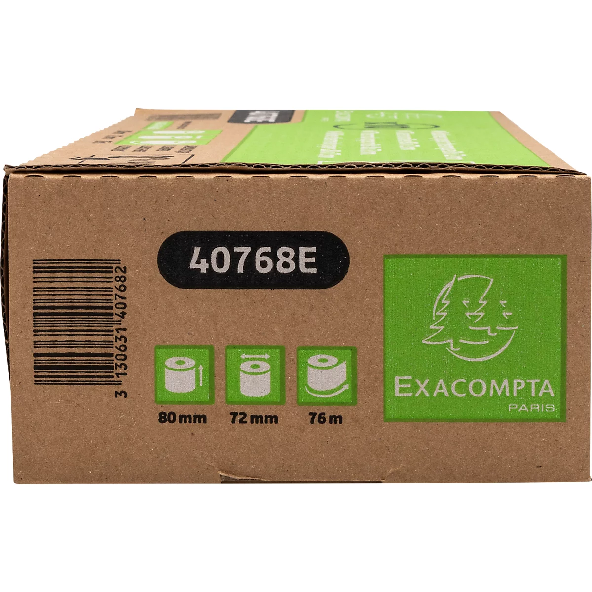 Thermische rol Exacompta 40768E, voor kassa's &amp; weegschalen, 48 g/m², L 76 m x B 80 mm, FSC® papier, wit, 10 rollen