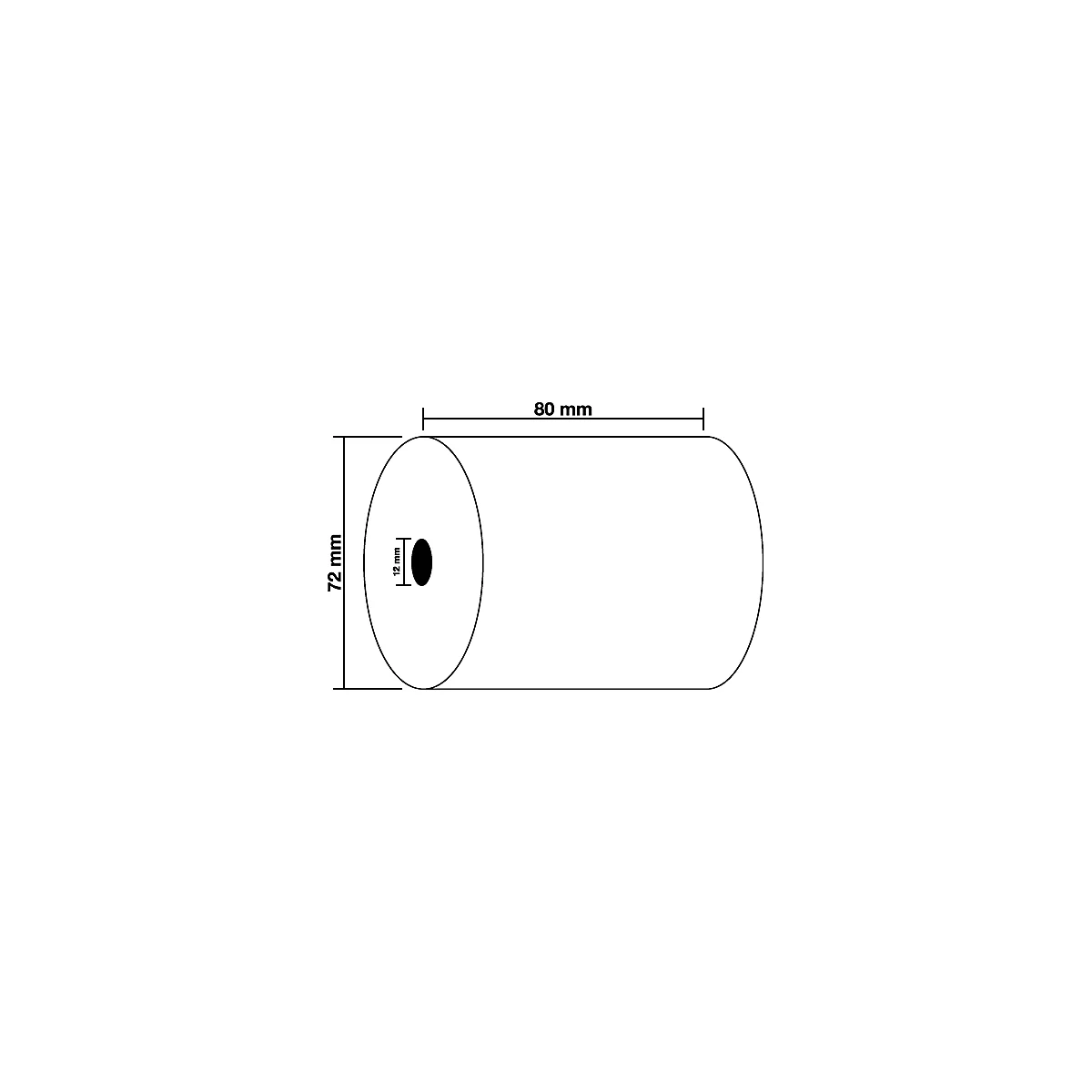 Thermische rol Exacompta, bedrukt aan achterzijde, 1-laags, 48 g/m², L 76 m x B 80 mm, Ø 80 mm, 10 rollen, wit