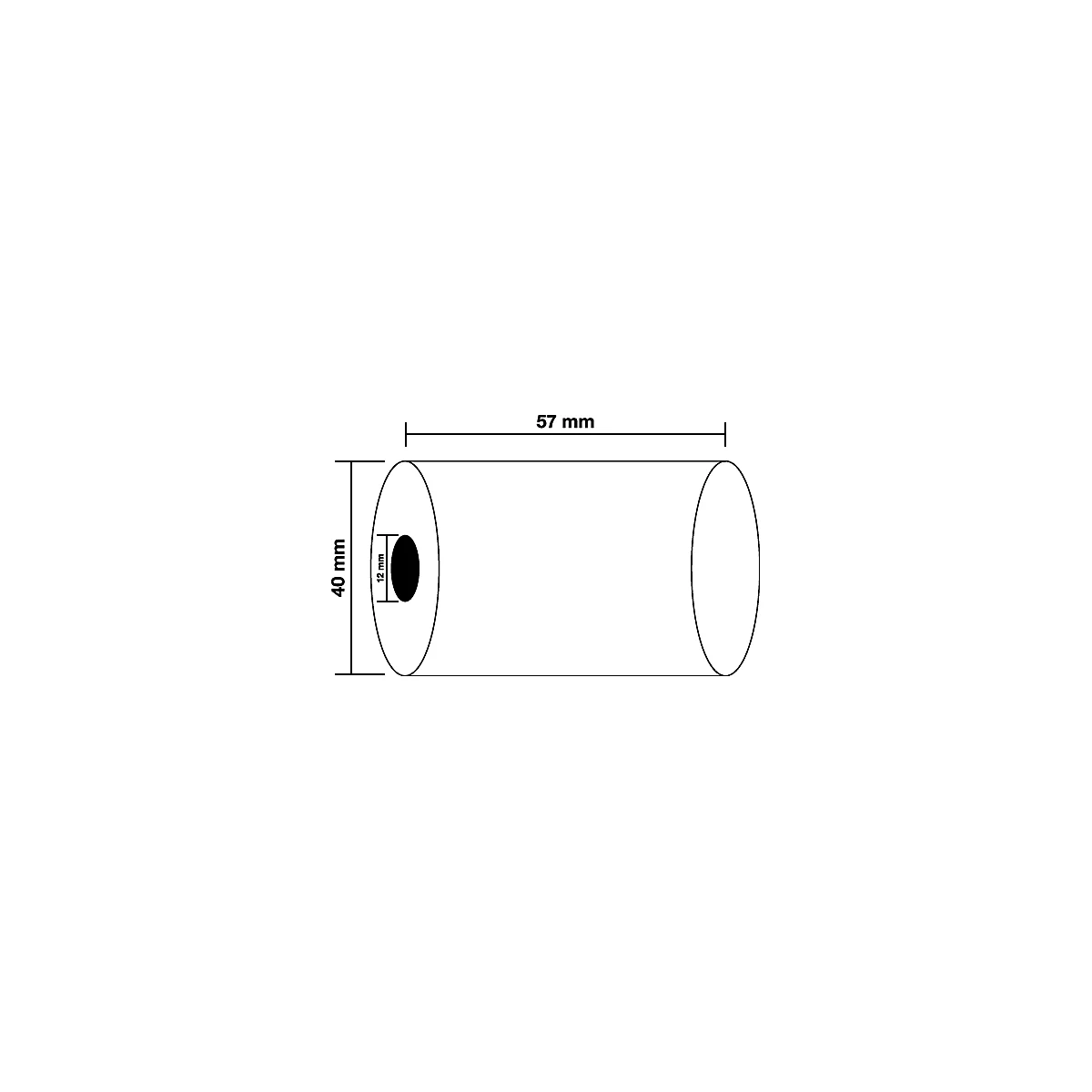 Thermische rol Exacompta SEPA, achterzijde bedrukt met tekst SEPA incasso, 1-laags, 55 g/m², L 18 m x B 57 mm, Ø 40 mm, 10 rollen, wit