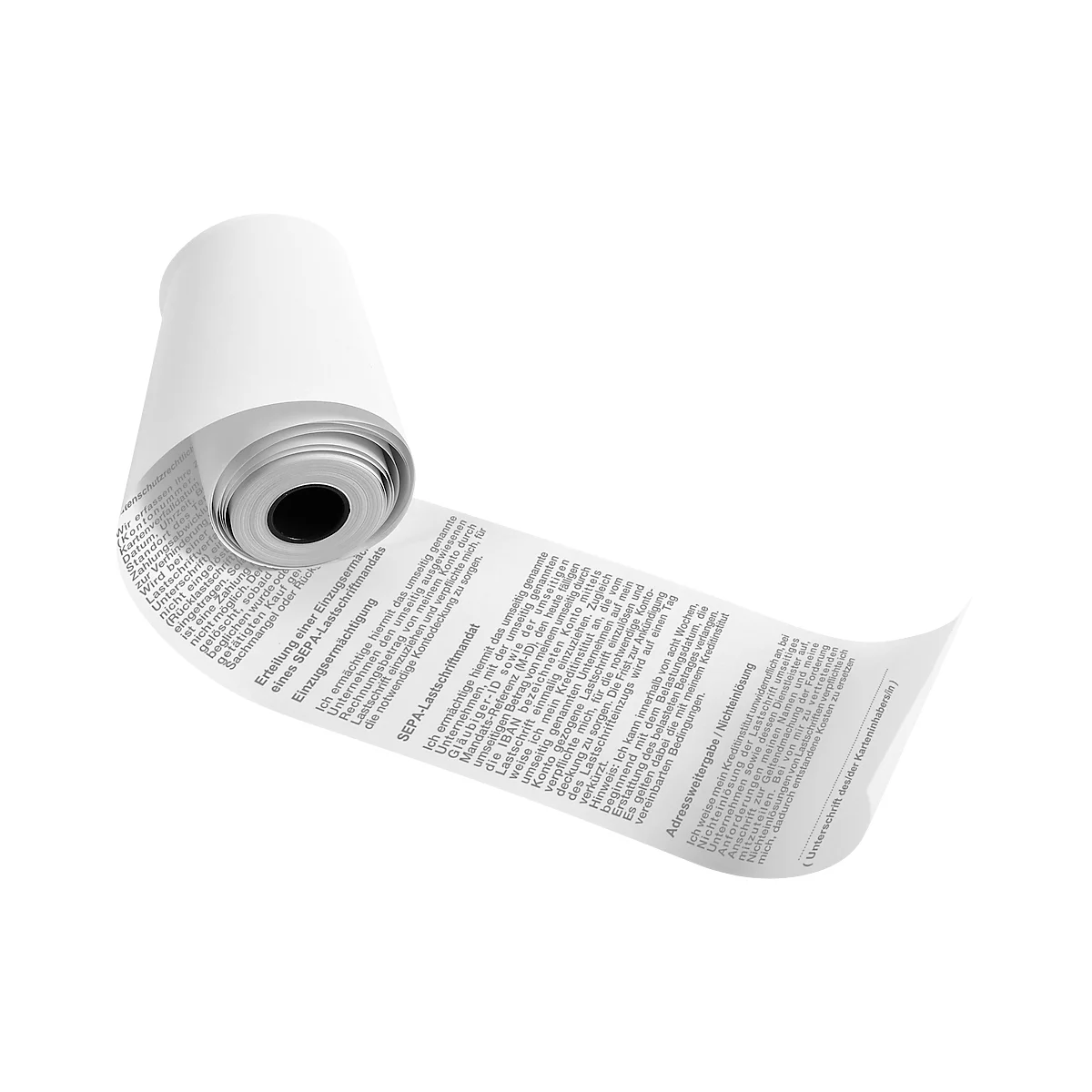 Thermische rol Exacompta SEPA, achterzijde bedrukt met tekst SEPA incasso, 1-laags, 55 g/m², L 9 m x B 57 mm, Ø 30 mm, 20 rollen, wit