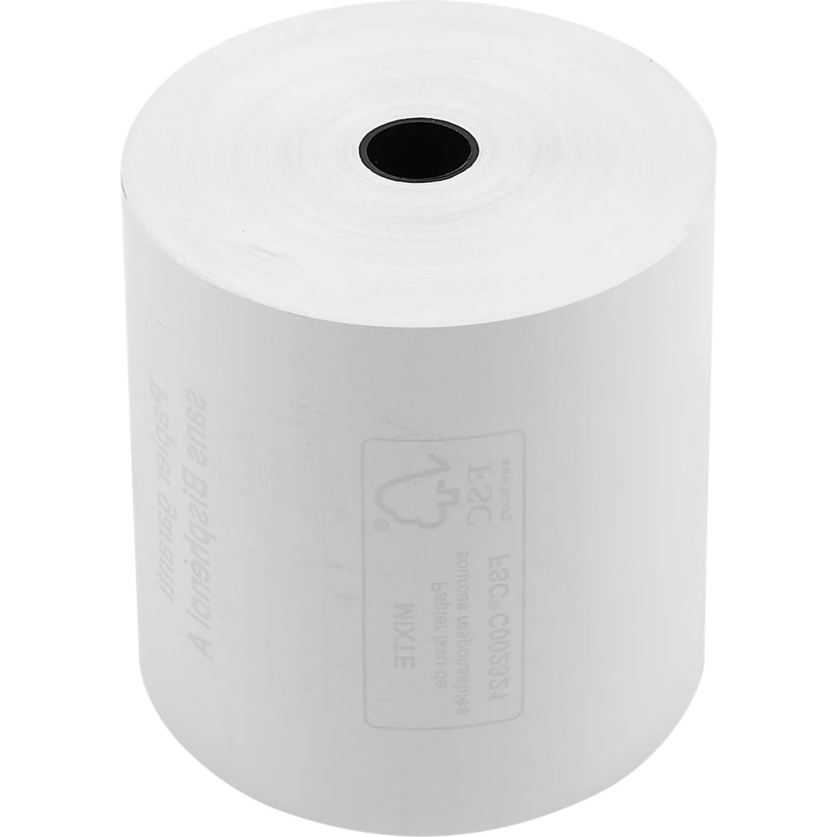 Thermische rol Exacompta, voor kassa's, 1-laags, BPA-vrij, FSC-gecertificeerd, 48 g/m², L 76 m x B 80 mm, Ø 80 mm, 10 rollen, wit