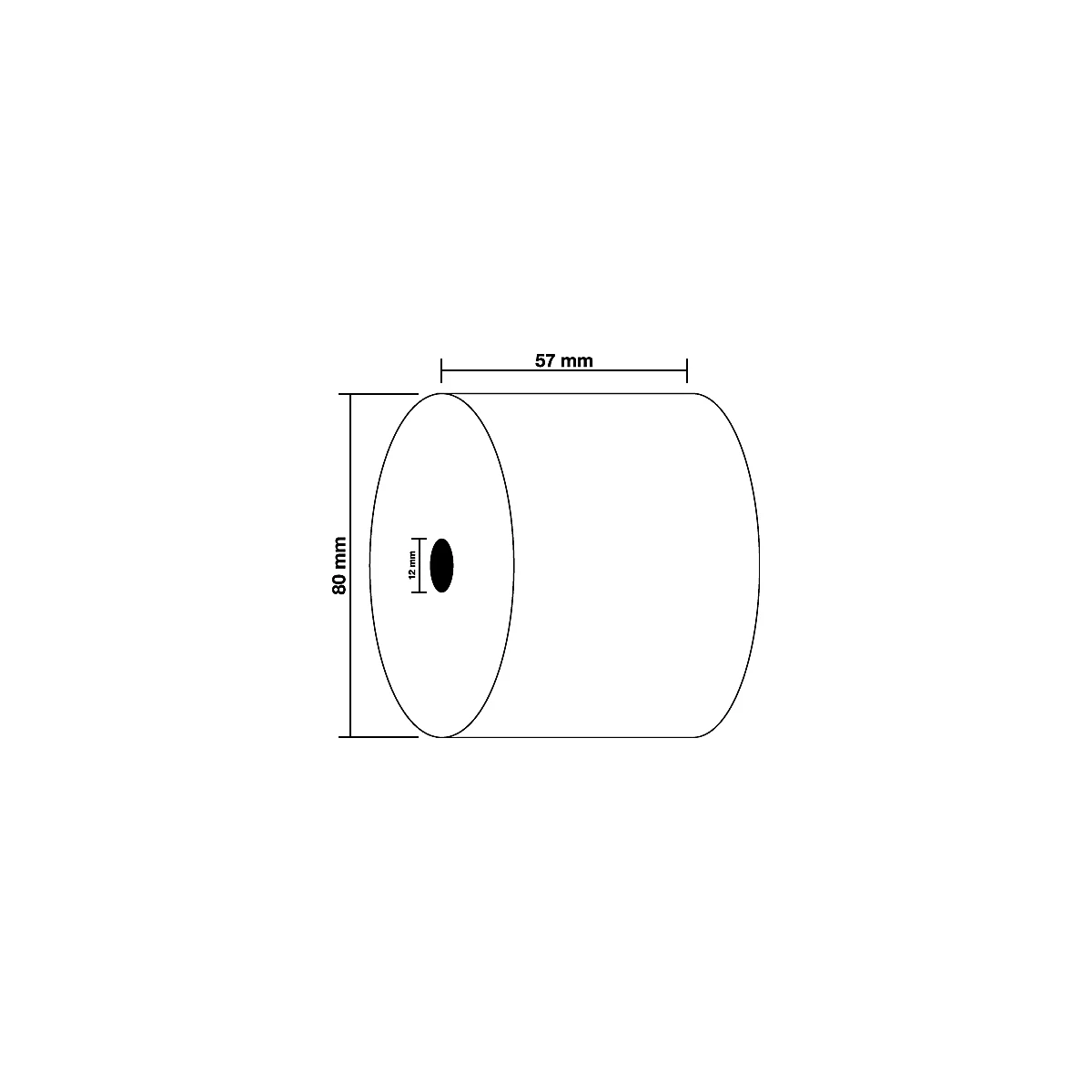 Thermische rol Exacompta, voor kassa's &amp; weegschalen, 1-laags, BPA-vrij, FSC-gecertificeerd, 55 g/m², L 76 m x B 57 mm, Ø 80 mm, 10 rollen, wit