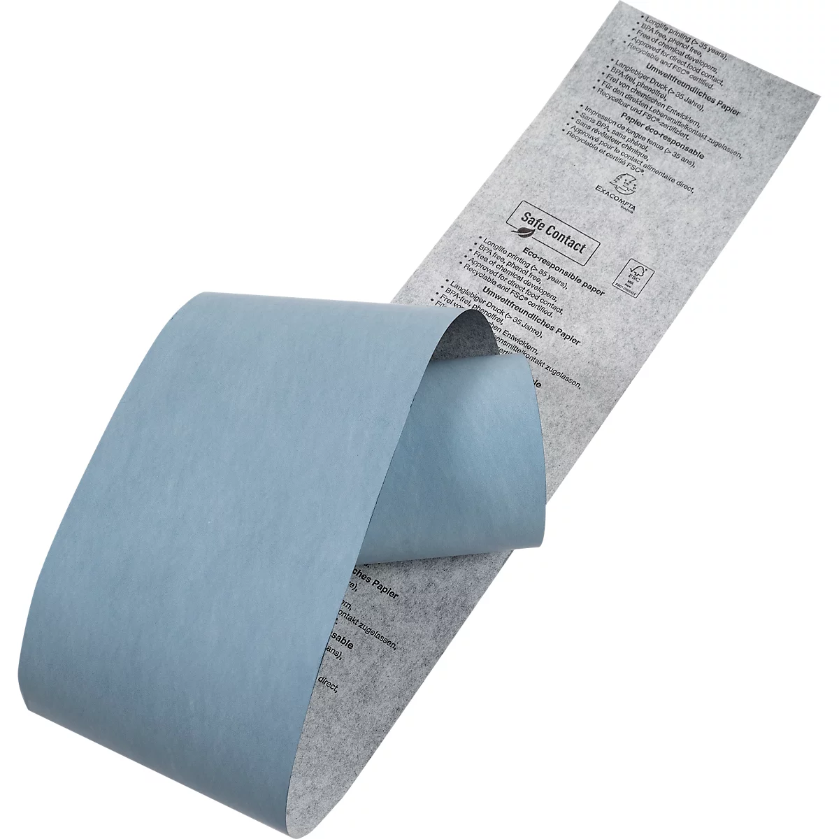 Thermische rol Safe Contact, 1-laags, 52 g/m², B 80 mm x L 76 m, Ø 80 mm, 10 rollen, blauwgrijs